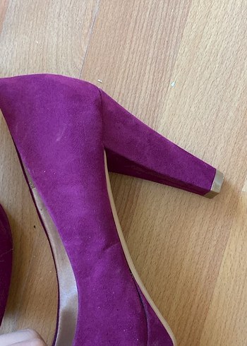 H&M Mor Süet Dolgu Topuk Kadın Ayakkabı - Görsel 6