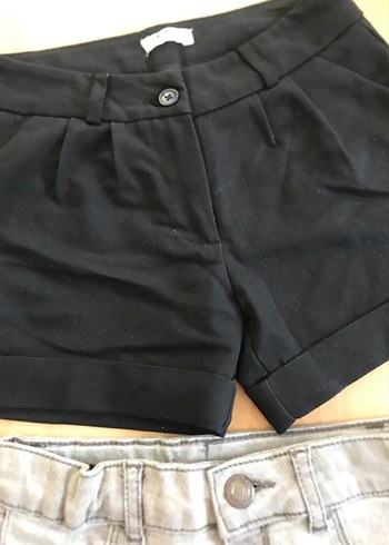 7 Yaş Beden gri Renk Kızlar için Fit Kesim Denim Şortlar