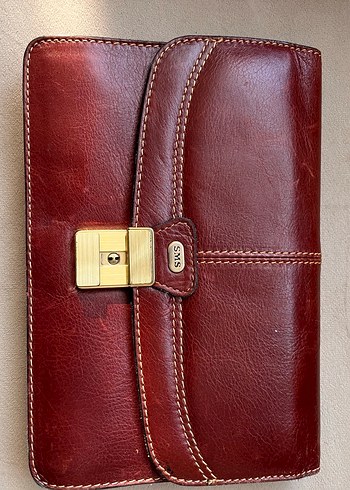 Burgundy Vintage Deri erkek Evrak Çantası