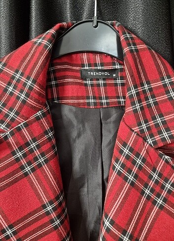 38 Beden Ekoseli Blazer Ceket