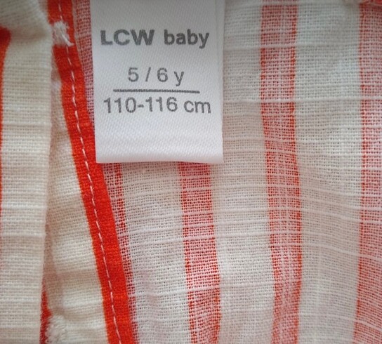 5 Yaş Beden turuncu Renk LCW baby bej turuncu dokuma elbise