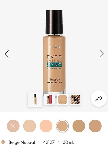 Oriflame Everlasting sync Soft matte waterproof fondöten bej