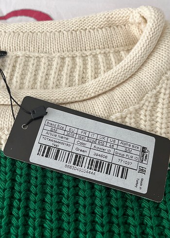 Yeşil Çizgili Örgü Kadın Kazak - Görsel 2