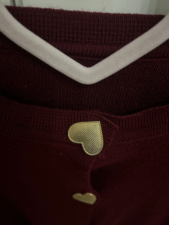 Bordo Düğmeli Kadın Hırka - Görsel 3