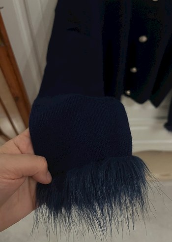 Düğmeli lacivert Kadın Hırka - Görsel 2