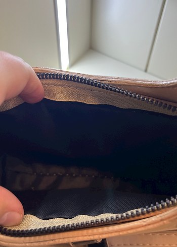 Bej Deri Kadın Omuz Çantası - Görsel 3