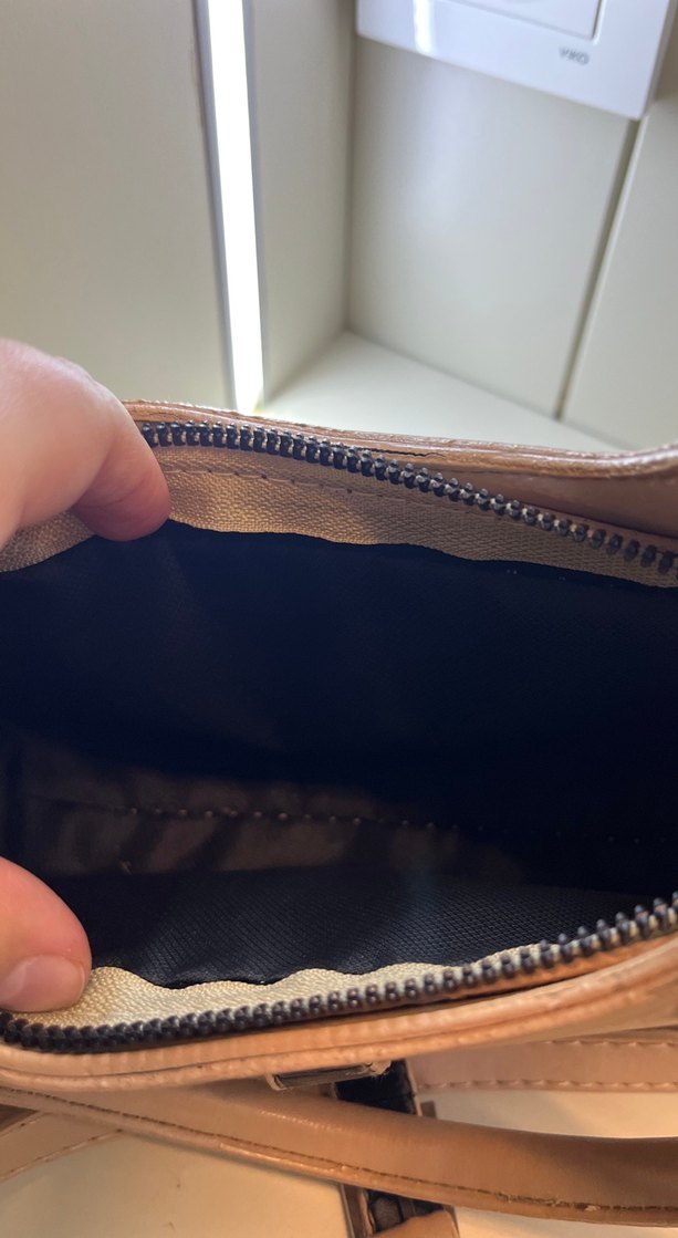 Bej Deri Kadın Omuz Çantası - Görsel 3