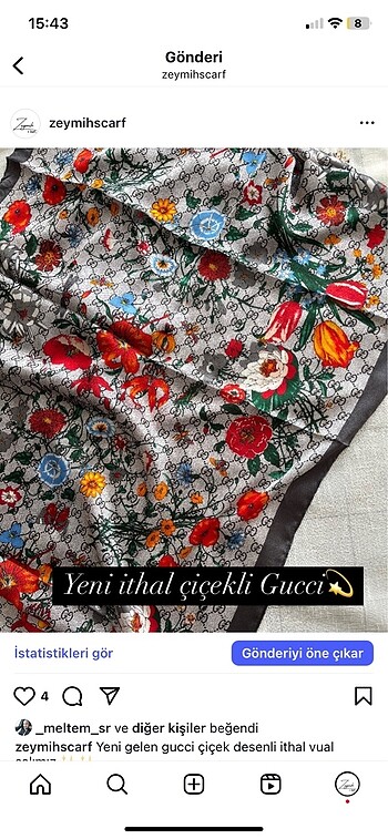 Gucci ithal vual şal