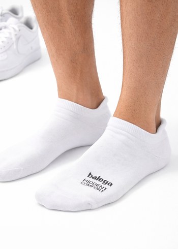 3 Çift Beyaz Unisex Midi Spor Çorap - Görsel 2