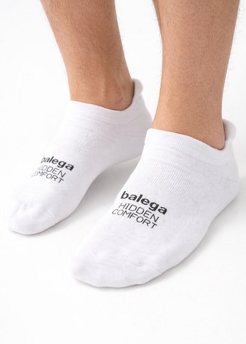 3 Çift Beyaz Unisex Midi Spor Çorap - Görsel 3