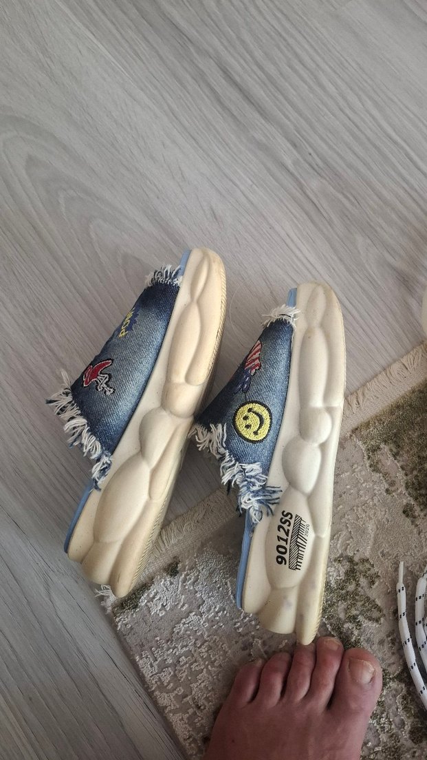 Nakışlı Kot Kadın Terlikleri - Görsel 3