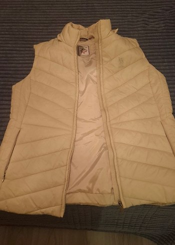 Bej Fermuarlı Kadın Yelek - Görsel 4