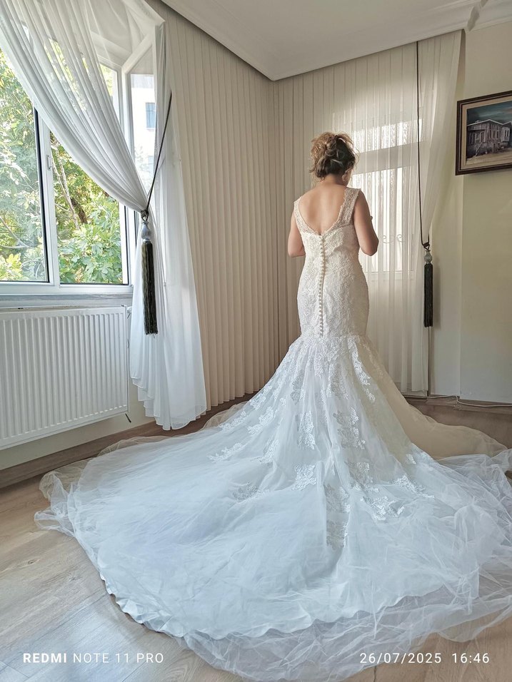 Beyaz Straplez Denizkızı Gelinlik - Görsel 2