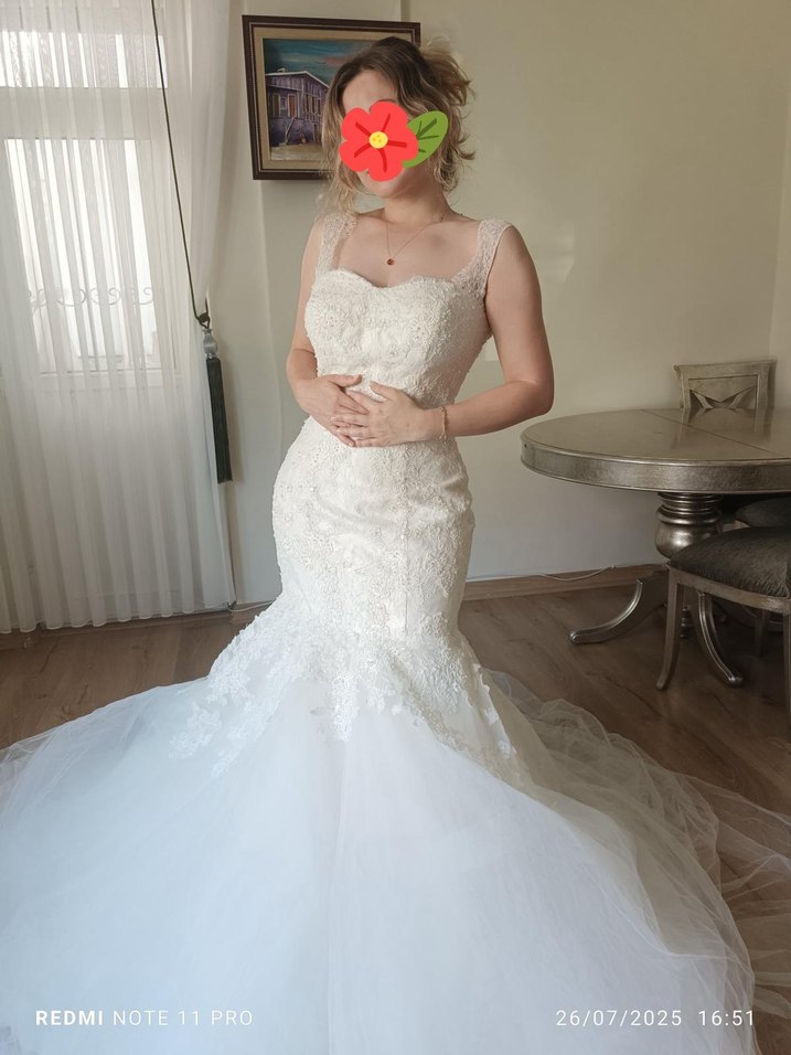 Beyaz Straplez Denizkızı Gelinlik - Görsel 4