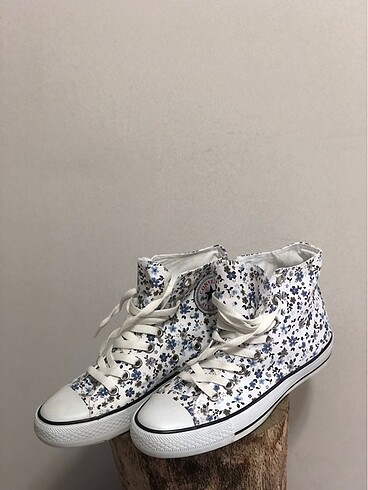 Converse Beyaz mavi çiçekli uzun bilek converse