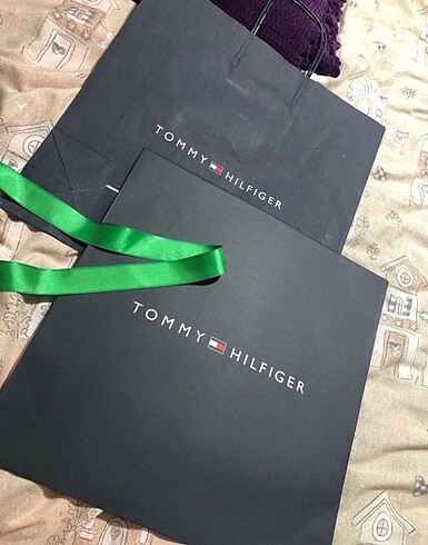 Tommy hilfiger 3'lü hediye paketi kutu poşet kurdele
