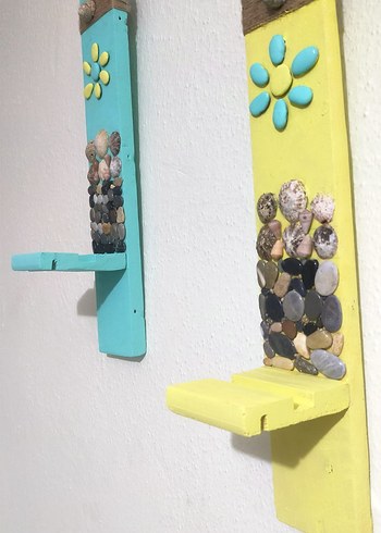 Renkli Çocuk Rafı Turkuaz ve Sarı - Görsel 2