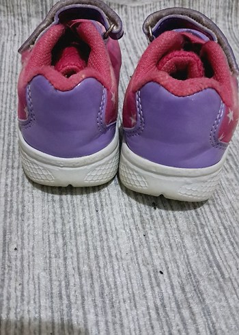 Kız Çocuk Mor Bağcıklı Cırtcırtlı Spor Ayakkabı - Görsel 3