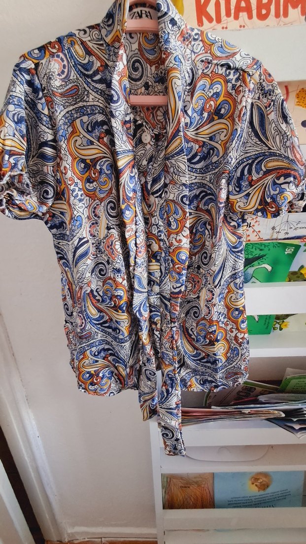 Bohem Desenli Kısa Kollu Gömlek - Görsel 3