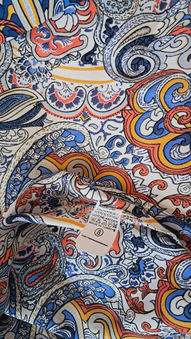 Bohem Desenli Kısa Kollu Gömlek - Görsel 5