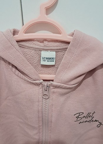 Kız Çocuk Pembe Kapüşonlu Fermuarlı Sweatshirt - Görsel 5