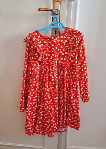 Kız Çocuk Renkli Çiçekli Uzun Kollu Elbise - Görsel 2