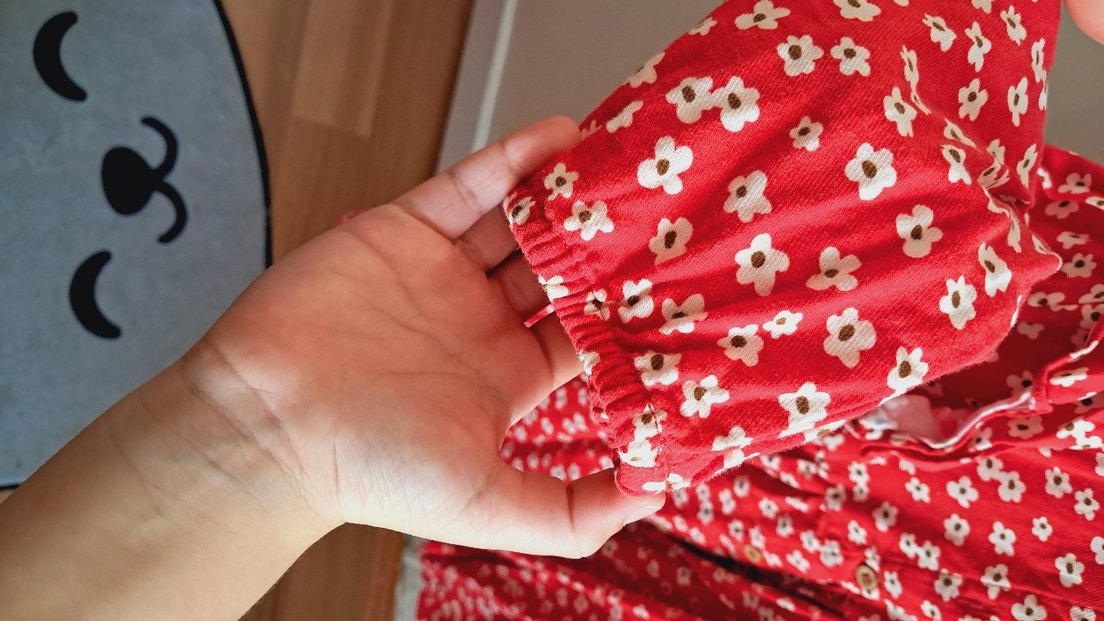 Kız Çocuk Renkli Çiçekli Uzun Kollu Elbise - Görsel 3