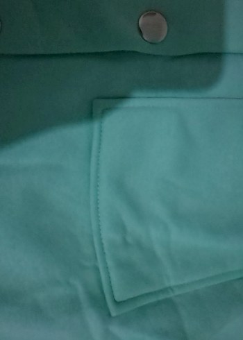 Düğmeli Turkuaz Midi Kadın Ceket - Görsel 2