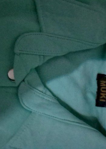 Düğmeli Turkuaz Midi Kadın Ceket - Görsel 3