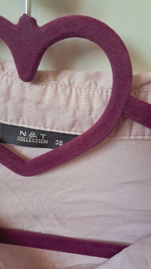 Pembe Keten Uzun Kollu Düğmeli çıtçıtlı Gömlek - Görsel 3