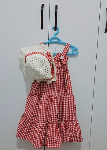 Kırmızı Kareli Fırfırlı Kız Elbisesi - Görsel 3