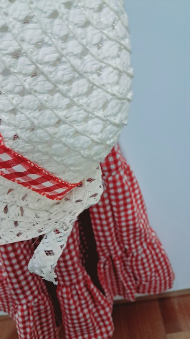 Kırmızı Kareli Fırfırlı Kız Elbisesi - Görsel 2