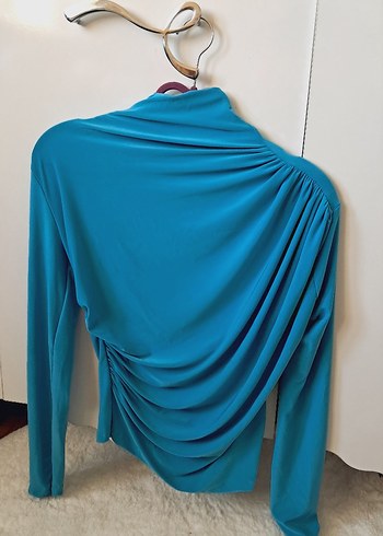 Uzun Kollu Drapeli Mavi Bluz - Görsel 2