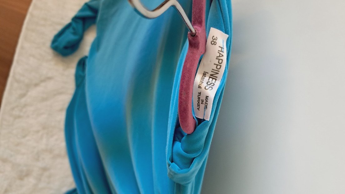 Uzun Kollu Drapeli Mavi Bluz - Görsel 3