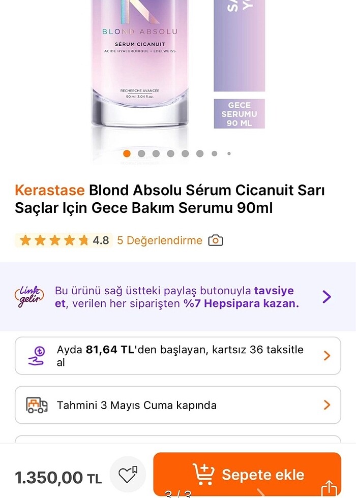 Kerastase Yoğun Onarıcı Gece Bakım Saç Serumu - Görsel 3