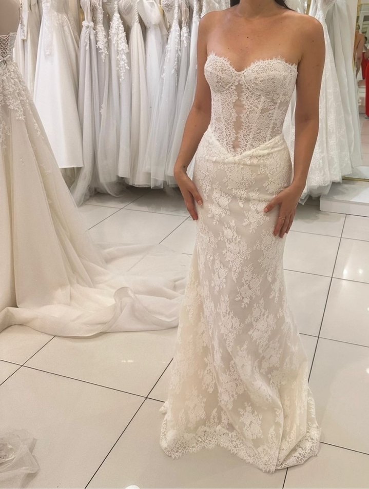 Milano Vento Dantel gelinlik balık korse - Görsel 2