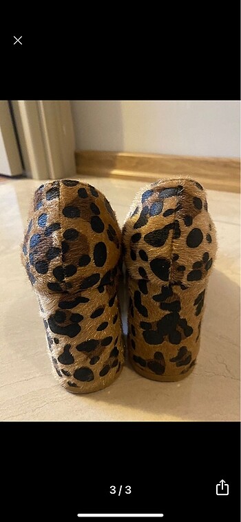38 Beden Leoparlı Kalın Topuk ayakkabı
