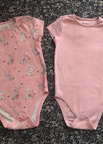 Pembe Kısa Kollu Bebek Çıtçıtlı Body Seti