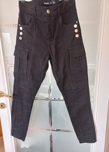 Siyah Düğmeli Kadın Denim Pantolon - Görsel 4