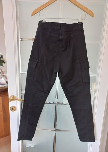 Siyah Düğmeli Kadın Denim Pantolon - Görsel 6