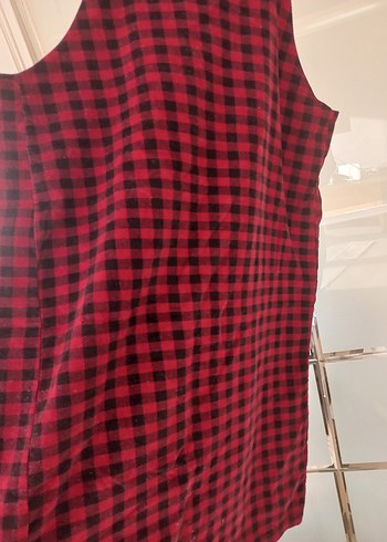 Bordo Kareli Askılı Kemerli Kız Salopet - Görsel 3