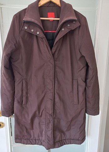 Dikişsiz Kahverengi uzun Kadın mont pardüsö - Görsel 2