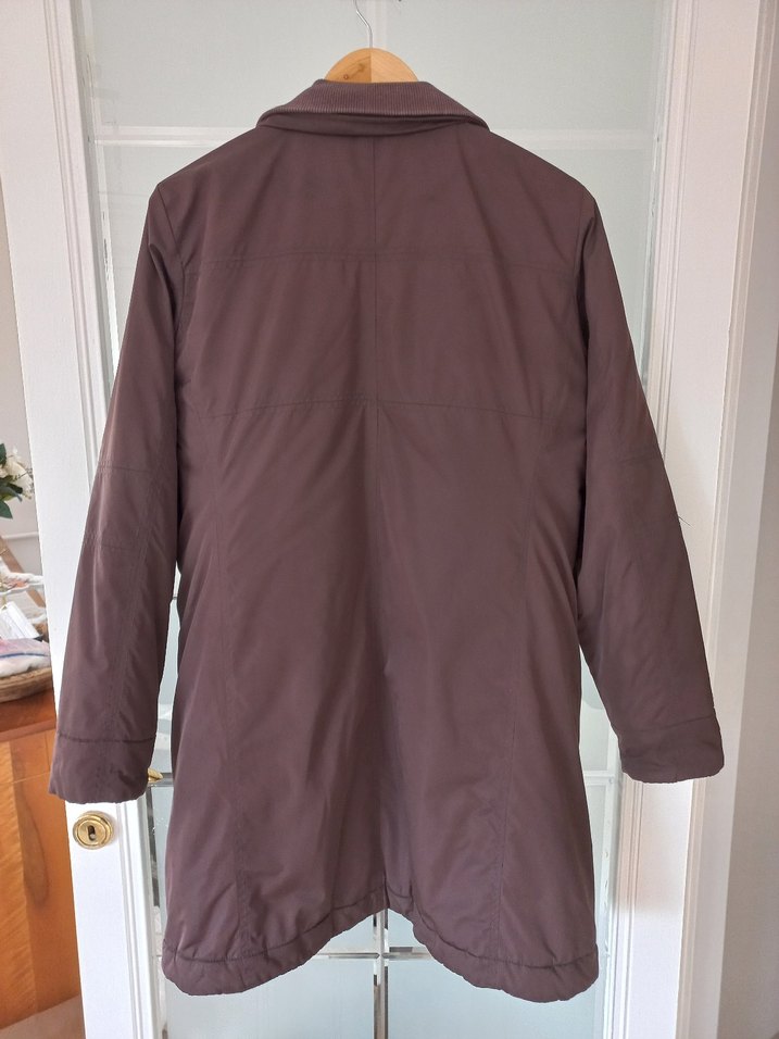 Dikişsiz Kahverengi uzun Kadın mont pardüsö - Görsel 4