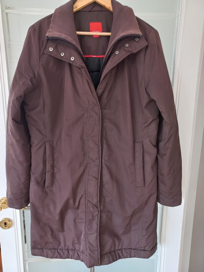 Dikişsiz Kahverengi uzun Kadın mont pardüsö - Görsel 2