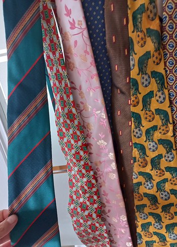 Bohem Çok Renkli Retro Kravat Seti - Görsel 3