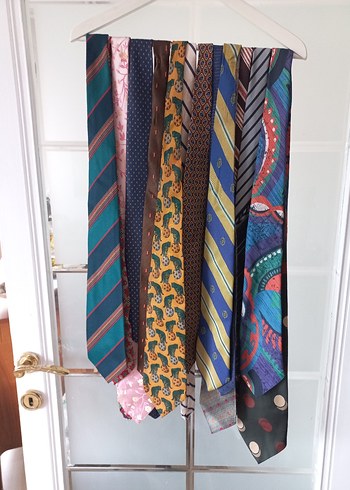 Bohem Çok Renkli Retro Kravat Seti - Görsel 11