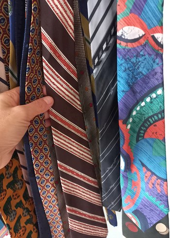 Bohem Çok Renkli Retro Kravat Seti - Görsel 9