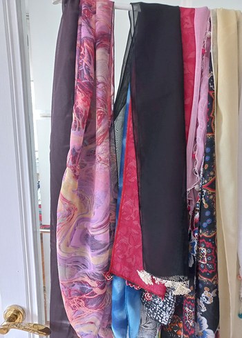 Bohem Çok Renkli Kadın İpek Şal - Görsel 3