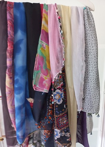 Bohem Çok Renkli Kadın İpek Şal - Görsel 4