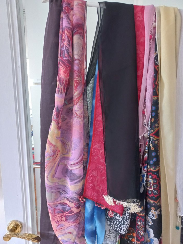 Bohem Çok Renkli Kadın İpek Şal - Görsel 3